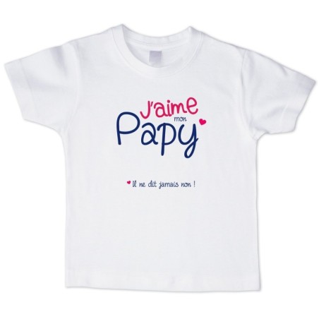 T shirt enfant J'aime mon Papy