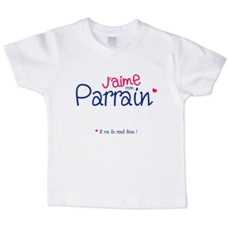 T shirt enfant J'aime mon Parrain 2
