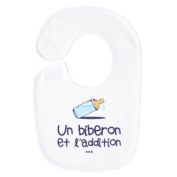 Bavoir enfant humoristique Un biberon et l'addition