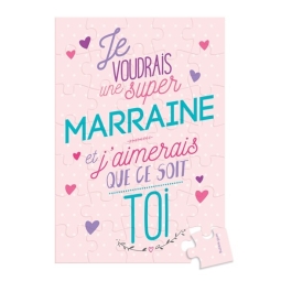 Puzzle à Message Surprise Marraine