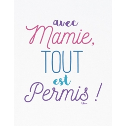 Bavoir enfant humoristique Mamie tout est permis