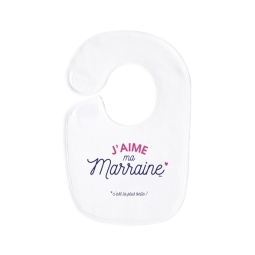 Bavoir enfant humoristique J'aime ma Marraine