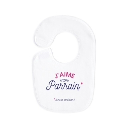 Bavoir enfant humoristique J'aime mon Parrain