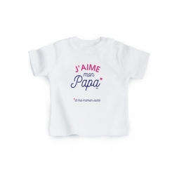 T shirt bébé J'aime mon Papa