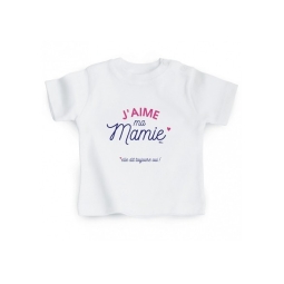 T shirt bébé J'aime ma Mamie