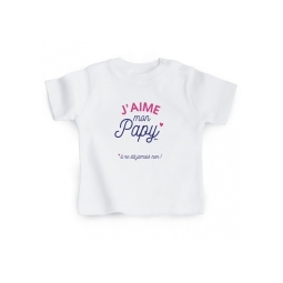 T shirt bébé J'aime mon Papy