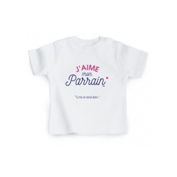 T shirt bébé J'aime mon Parrain 2