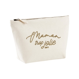 Trousse maquillage bleu marine, message parfaite paillettes