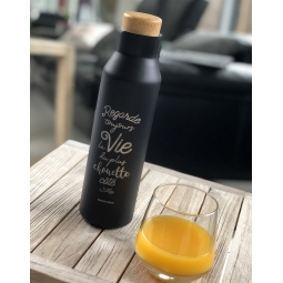 Bouteille isotherme - Regarde toujours la vie du plus chouette côté