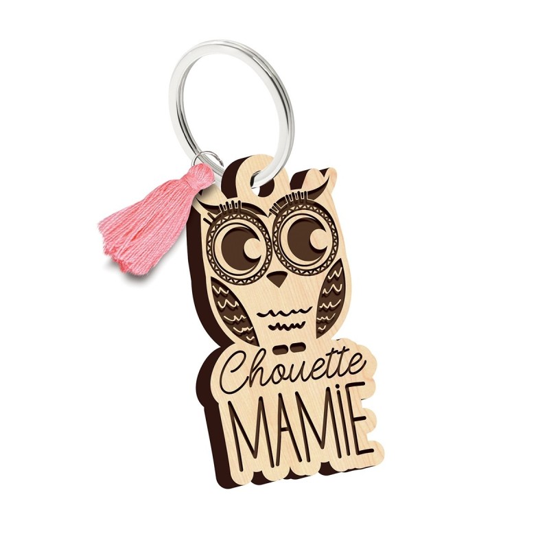 Porte clés - Chouette Mamie