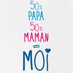 T shirt bébé 50% PAPA 50% MAMAN