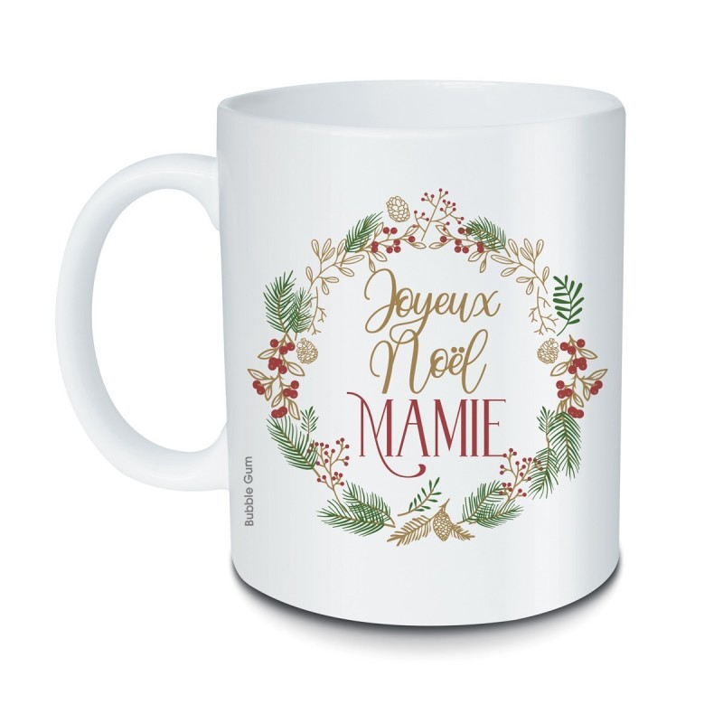 Mug Noël- Joyeux noël Mamie couronne