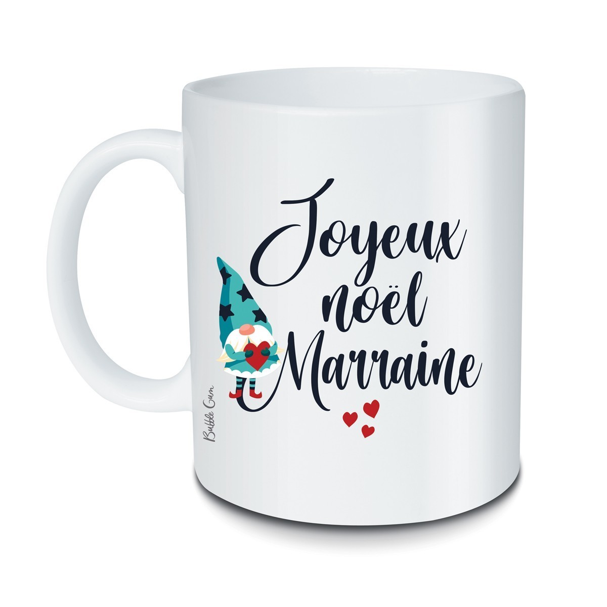 Mug Noel Joyeux Noel Marraine Lutin Coeur